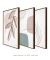 Conjunto com 3 Quadros Decorativos - Folhagem Rose + Modern Shapes 02 + Leaf Minimal Bege - comprar online