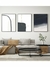 Conjunto com 3 Quadros Decorativos - Modern Abstract 01 + Traços Azul Acinzentado Escuro + Deep Ocean