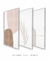 Conjunto com 3 Quadros Decorativos - Nuances Boho Aqua + Leaf Minimal Bege + Traços Rose