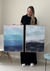 PRONTA ENTREGA - Conjunto com 2 Quadros Decorativos - Aquarela Azul + Ocean - Tamanho 50x70 - comprar online