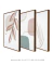 Conjunto com 3 Quadros Decorativos - Folhagem Rose + Modern Shapes 02 + Leaf Minimal Bege