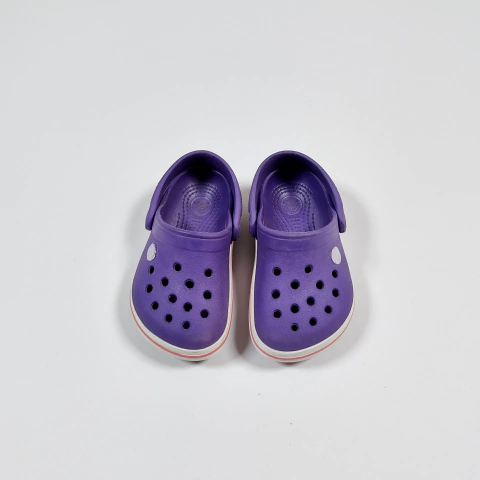 TALLE 4 C 5 (18) ( SUELA 13 CM ) - GOMON VIOLETA BLANCO - CROCS