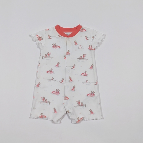 TALLE NB - ENTERITO CORTO BLANCO ROSA NENAS - BABY COTTONS