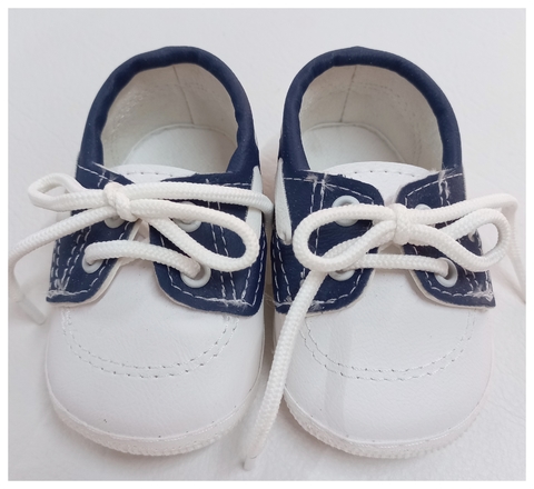 TALLE 16 (10,5CM) - ZAPATITOS NO CAMINANTE AZULES BLANCO- BABY SHOES