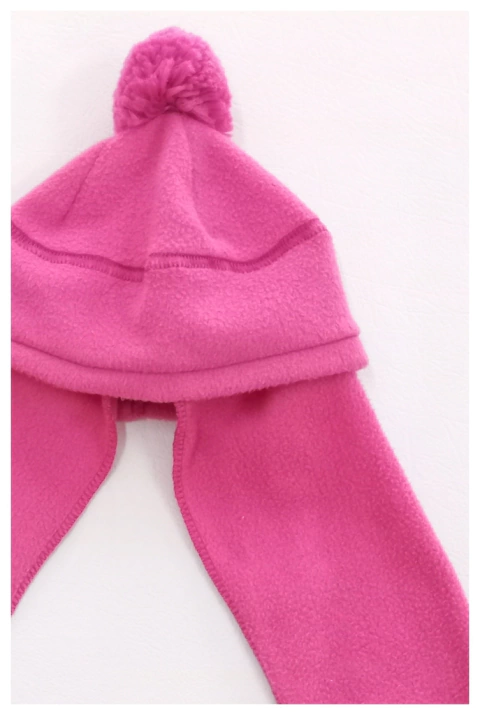 TALLE NB - GORRO BUFANDA ROSA POLAR- CRECIENDO
