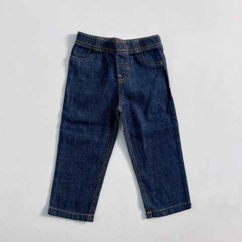 TALLE 18 /24 MESES - JEAN RECTO RIGIDO AZUL CINTURA ELASTIZADA - OLD NAVY