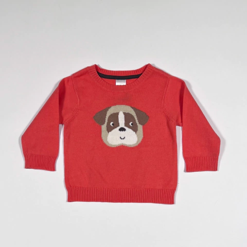 TALLE 6 MESES - SWEATER HILO NARANJA PERRO - CARTERS
