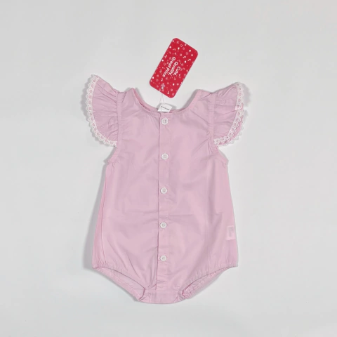 TALLE 6/9 MESES - ENTERITO S/MANGA TELA LIVIANA ROSA C/ETIQUETA - PATPAT