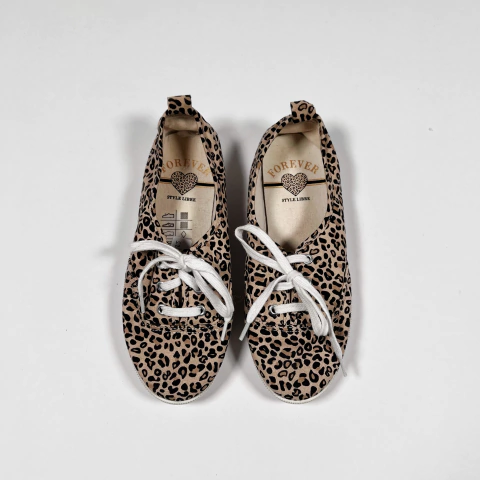 TALLE 34 ( SUELA 22 CM ) - ZAPATILLAS LONA ANIMAL PRINT - FOREVER