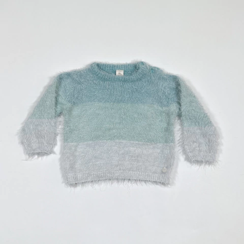 TALLE XL ( 12/18 MESES ) - SWEATER TEJIDO PELITO DEGRADE CELESTE VERDE - CHEEKY - comprar online