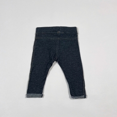 TALLE 3/6 MESES - LEGGING TIPO JEAN AZUL COSTURAS OCRE - ZARA