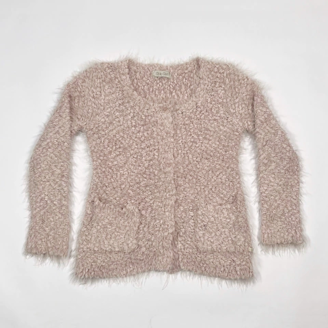 TALLE 4 - CAMPERA TEJIDA LANA PELITO ROSA - CHEEKY