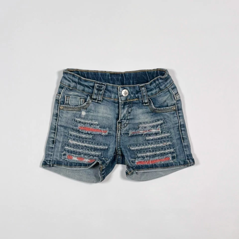 TALLE 3/4 AÑOS - SHORT JEAN RIGIDO ROTURAS AZUL - ZARA