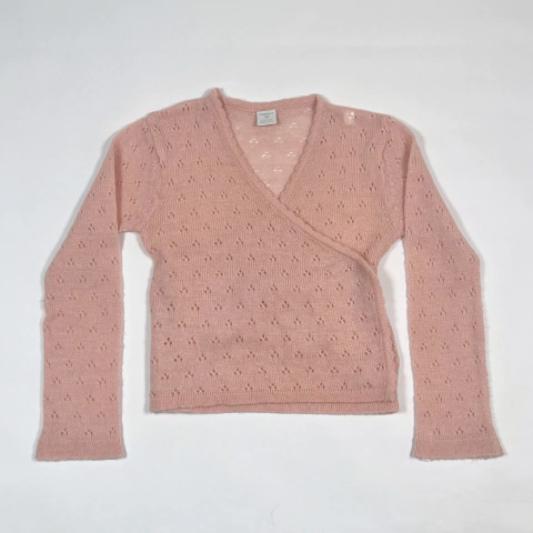 TALLE 10 AÑOS - SAQUITO TEJIDO LANA ROSA CALADO - CHEEKY