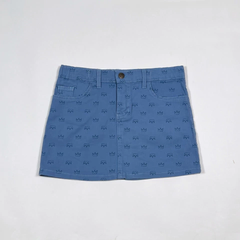 TALLE 16 - POLLERA JEAN ELASTIZADO CELESTE CORONAS - CASTORO