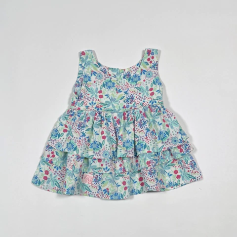 TALLE 2 - VESTIDO S/MANGA BLANCO FLORES - ARCHIE