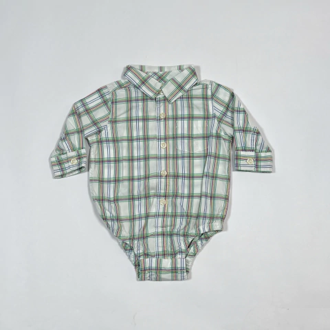 TALLE 3/6 MESES - CAMISA BODY M/LARGA BLANCO CUADROS - GAP - comprar online