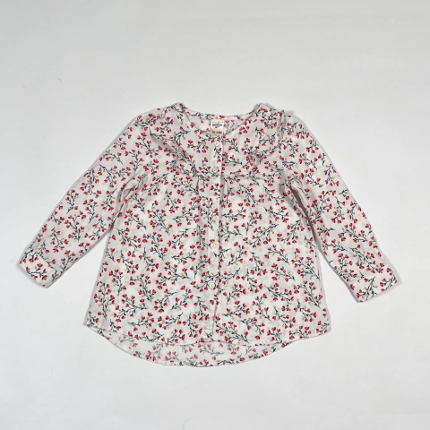 TALLE 18/24 MESES - CAMISA M/LARGA BLANCA FLORCITAS - OSHKOSH