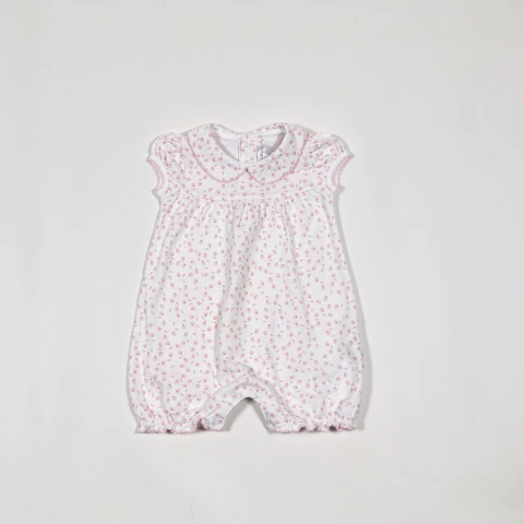 TALLE 3 MESES - ENTERITO CORTO BLANCO FLORCITAS - BABY COTTONS