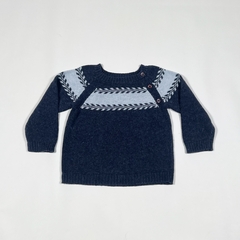 TALLE 18 MESES - SWEATER TEJIDO LANA AZUL CELESTE - BABY COTTTONS