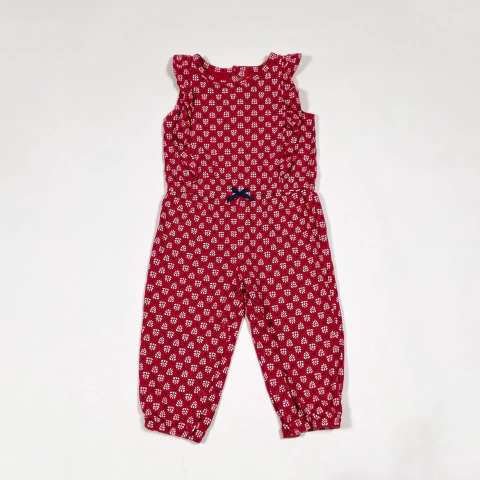 TALLE 12 MESES - ENTERITO LARGO S/MANGA BORDO FLORCITAS - CARTERS