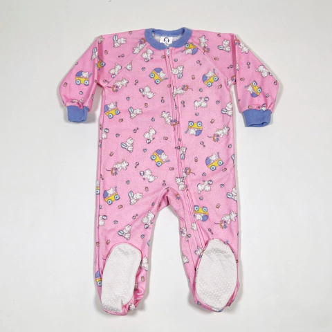 TALLE 3 AÑOS - PIJAMA ENTERITO LARGO POLAR ROSA GATITOS (NUEVO SIN USO) - GERBER