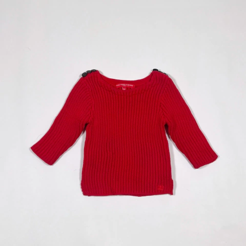 TALLE 12 MESES - SWEATER TEJIDO HILO GRUESO ROJO - PAULA CAHEN DANVERS