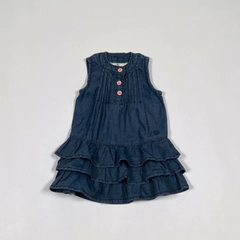 TALLE 0 MESES - VESTIDO S/MANGAS JEAN AZUL - PAULA CHAEN DANVERS