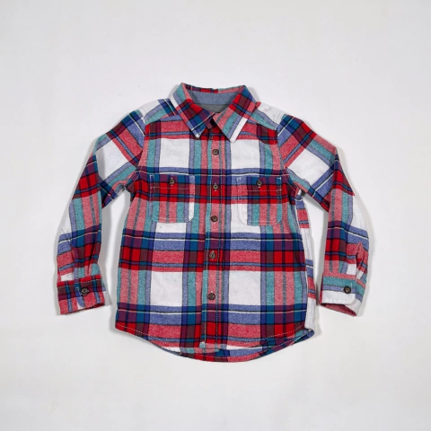 TALLE 4/5 AÑOS - CAMISA M/LARGA VIYELA CUADROS - OSHKOSH