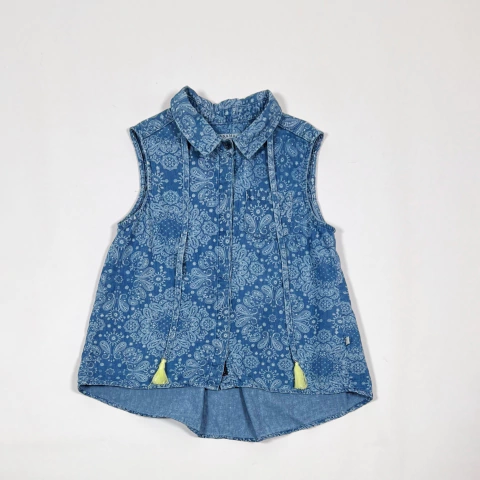 TALLE 8 AÑOS - CAMISA S/MANGA JEAN AZUL - WANAMA