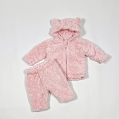 TALLE XS - CONJUNTO PELITO CAMPERA C/PANTALON ROSA FORRADO EN ALGODON - CHEEKY