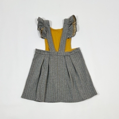 TALLE 8 AÑOS - JUMPER ALGODON TIPO LANILLA GRIS RAYITAS - PIOPPA - comprar online