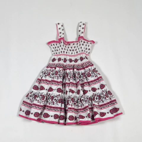 TALLE 1 AÑO - VESTIDO S/MANGA BLANCO FLORES - LES FILLES DE PROVENCE