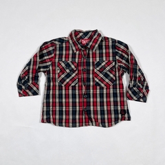 TALLE SUPER CHIQUITO - CAMISA M/LARGA CUADROS - GRISINO
