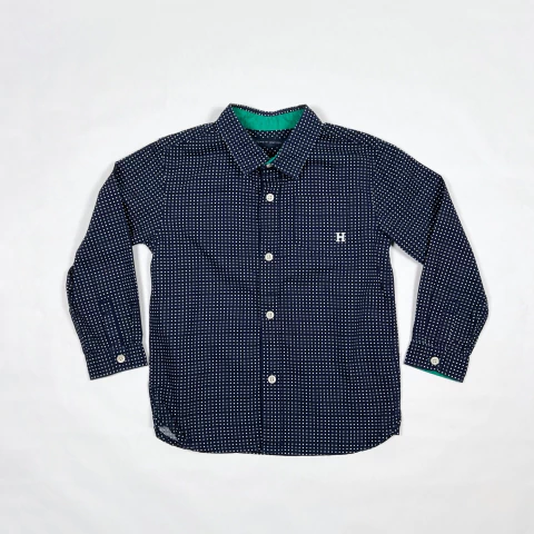 TALLE 4 - CAMISA M/LARGA AZUL CUADRITOS BLANCOS - TOMMY HILFIGER