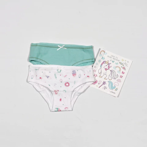 PACK X 2 BOMBACHA ETAMPADA (VERDE/BLANCA DIBUJITOS) TALLE 4 - comprar online