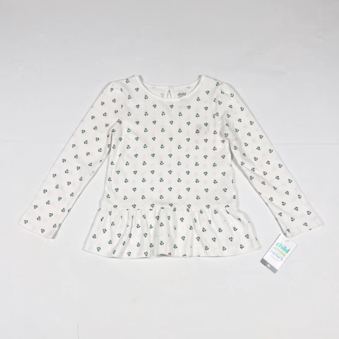 TALLE 5 AÑOS - REMERA M/LARGA BLANCA FLORES (C/ETIQUETA) - CARTERS