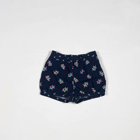 TALLE 2 AÑOS - SHORT GABARDINA AZUL FLORES - GAP