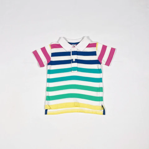 TALLE 9/12 MESES - CHOMBA M/CORTA BLANCA RAYADA - ZARA