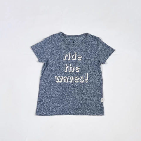 TALLE 6 AÑOS - REMERA M/CORTA CELESTE MELANGE - LITTLE AKIABARA