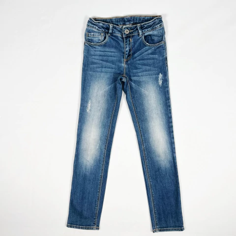 TALLE 8 AÑOS - JEAN CHUPIN ELASTIZADO AZUL ROTURAS - ZARA