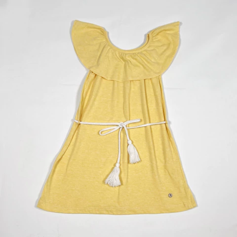 TALLE 4 AÑOS - VESTIDO S/MANGA ALGODON AMARILLO - CASTORO