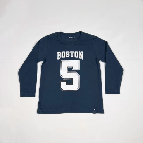 TALLE 4 AÑOS - REMERA M/LARGA AZUL NUMERO (NUEVA SIN USO) - MIMO