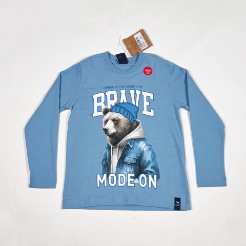 TALLE 4 AÑOS - REMERA M/LARGA CELESTE OSO (C/ETIQUETA) - MIMO