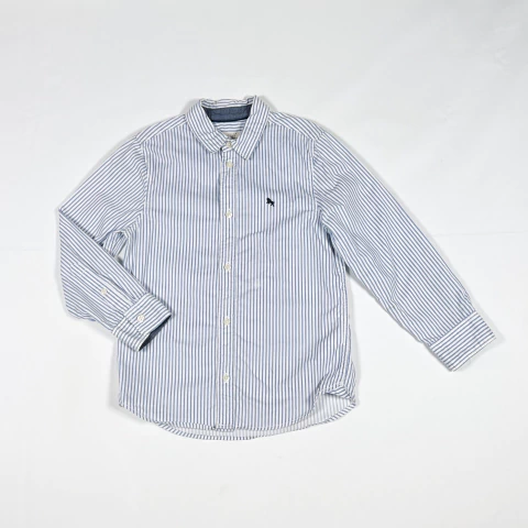 TALLE 6/7 AÑOS - CAMISA M/LARGA BLANCA RAYAS CELESTE - H&M