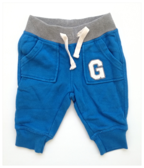 TALLE 3 MESES - PANTALON ALGODON RUSTICO AZUL - GAP
