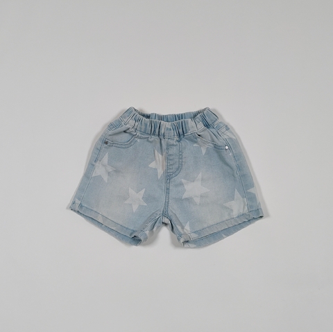 TALLE 6/9 MESES - SHORT JEAN ESTRELLAS - GRISINO