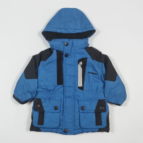 TALLE 12 MESES - CAMPERA ABRIGO AZUL C/CAPUCHA DESMONTABLE - OSHKOSH