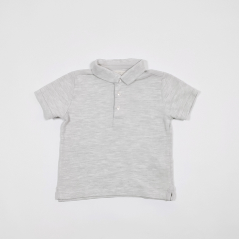 TALLE 12/24 MESES - CHOMBA PIQUE M/CORTA GRIS MELANGE - ZARA