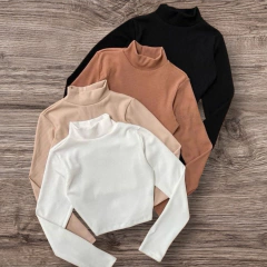 Cód 015 Cropped gola alta manga longa na internet